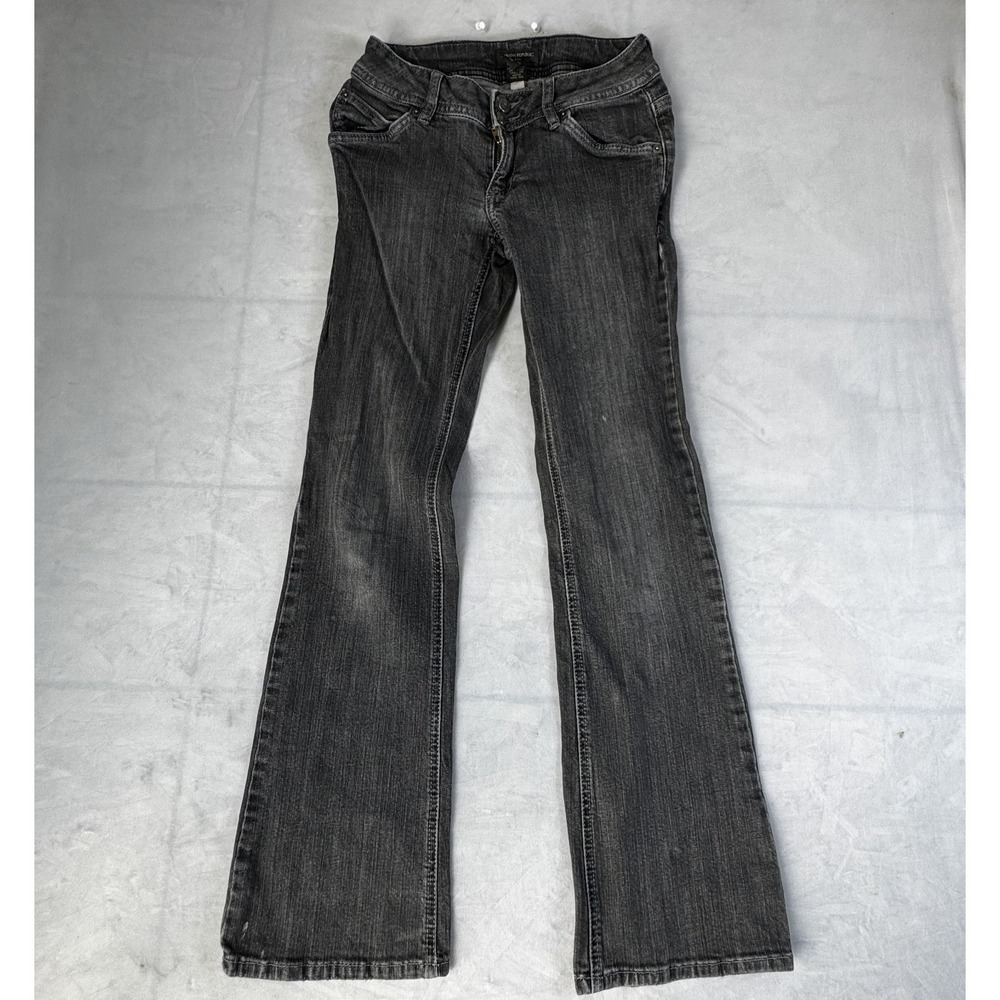 Banana Republic Womens Bootcut Jeans Black Denim Regular Fit Comfort Size 00P‎